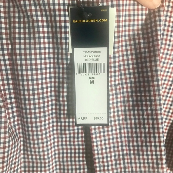 Ralph Lauren MClassic3 Red/Blue Button Down - Picture 2 of 3